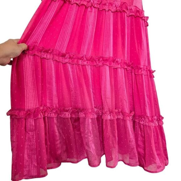 Beulah Style Pink Ruffle Sleeveless Maxi Dress Size Large - Picture 7 of 14